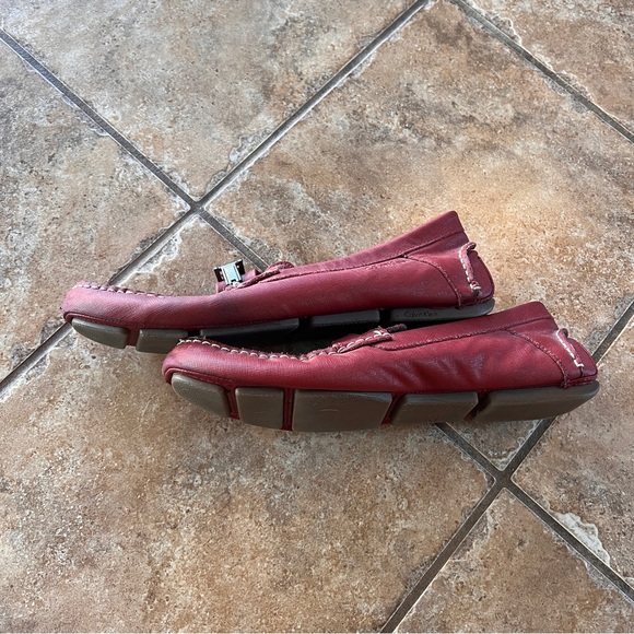Calvin Klein Men’s Dress Shoes Loafers Maroon Size 13 - Picture 4 of 5